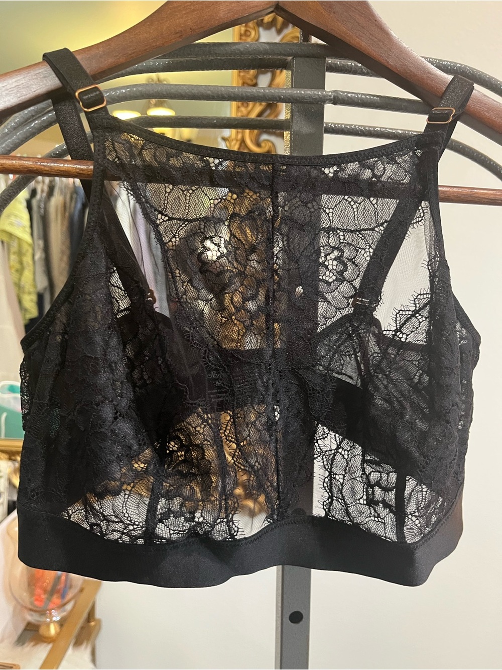 Soma Breathtaking High Neck Sheer Lace Bralette Size Medium - Picture 4 of 15